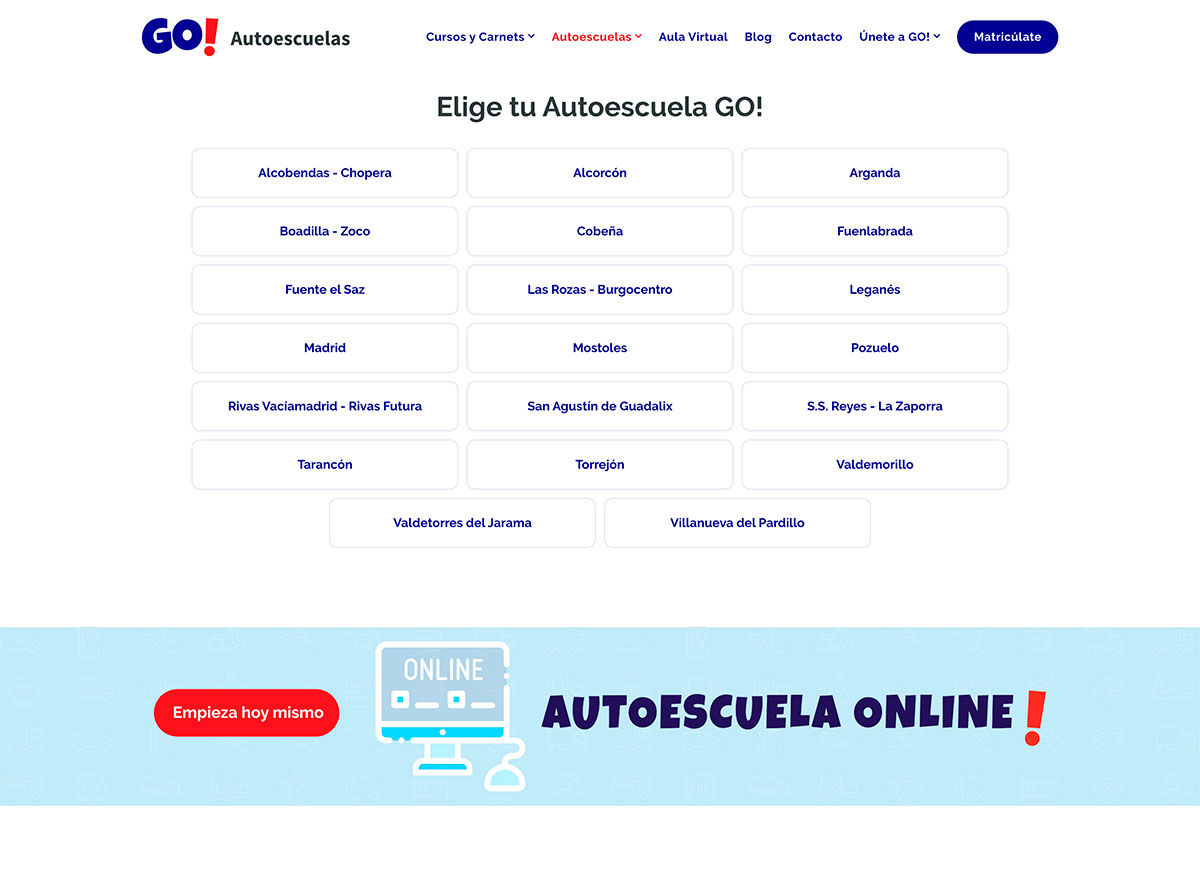 Detalle selector autoescuela - GO! Autoescuela